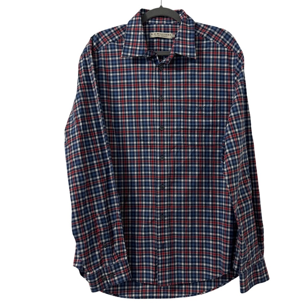 R.M Williams Long Sleeves 100% Cotton Shirt Mens Size XL Blue Red Classic